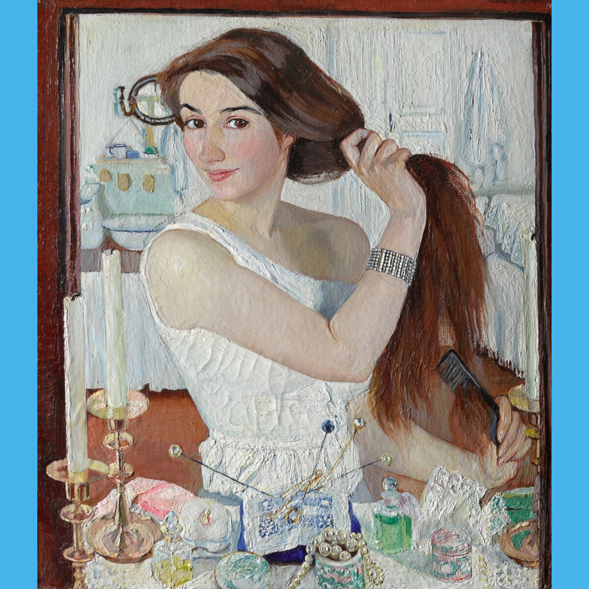 1. Зинаида Серебрякова. За туалетом. Автопортрет. 1909. Третьяковская галерея