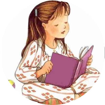 Примерно так я  выглядела в детстве.  Мне всегда было мало книг. Спасало только то, что мама работала в книжном магазине.   https://russianchildrensworld.com/wp-content/uploads/2017/02/learning20to20read.png