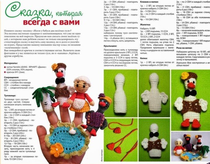 Пальчиковые куклы: более 30 моделей крючком со схемами вязания, описанием и видео МК