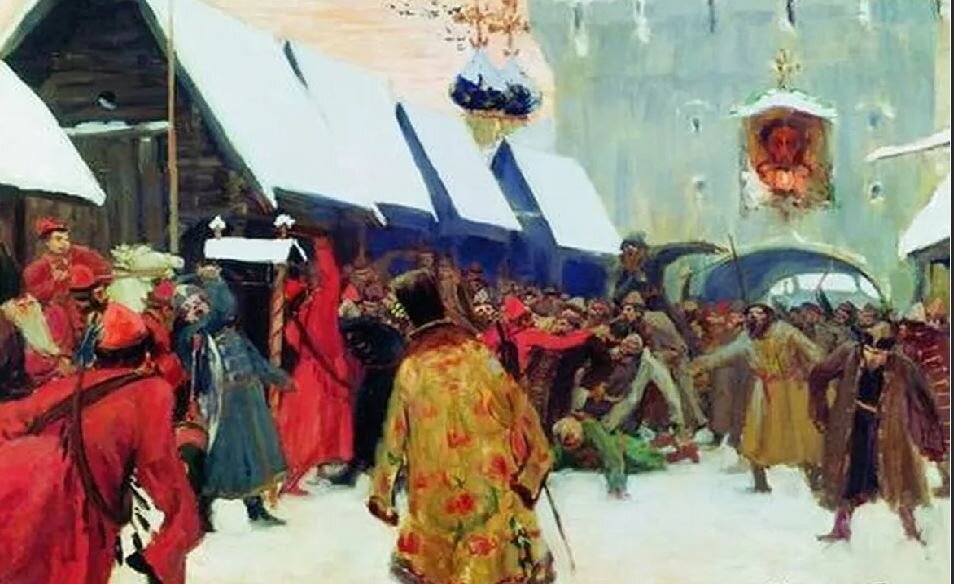 Б.М. Кустодиев, "Возмущение слобод против бояр"