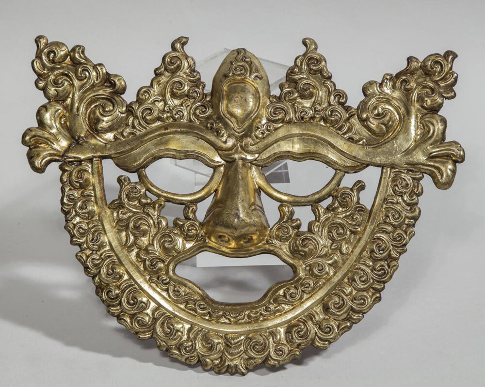 Ритуальная маска для танца Калачакры. XIX век. Бронза, позолота, краска, литье, гравировка. ГМИИ им. А.С. Пушкина