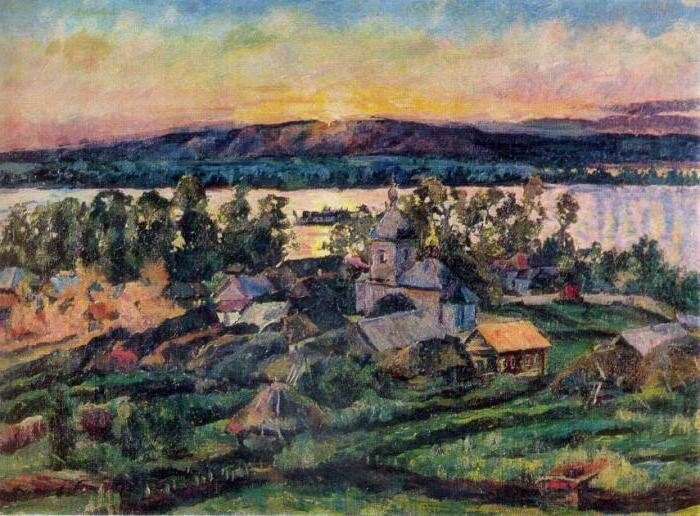 Лентулов. Закат на Волге. 1928.