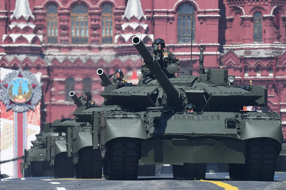 Почему все танки на параде поворачивают башню вправо, и лишь "Армата" смотрит прямо?