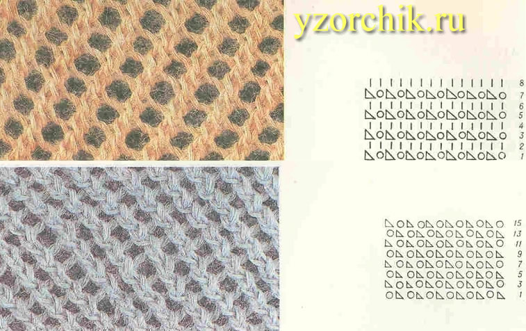 Дырчатый узор спицами схемы