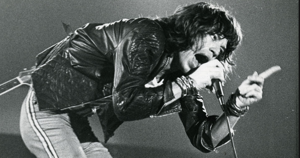  Мик Джаггер с The Rolling Stones в Granby Halls в мае 1976 год