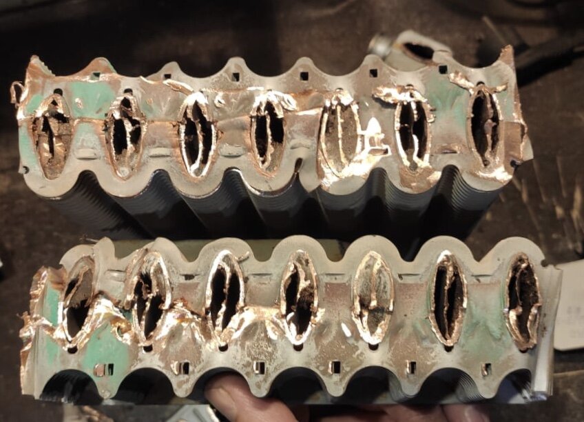 Теплообменник газового котла в разрезе 