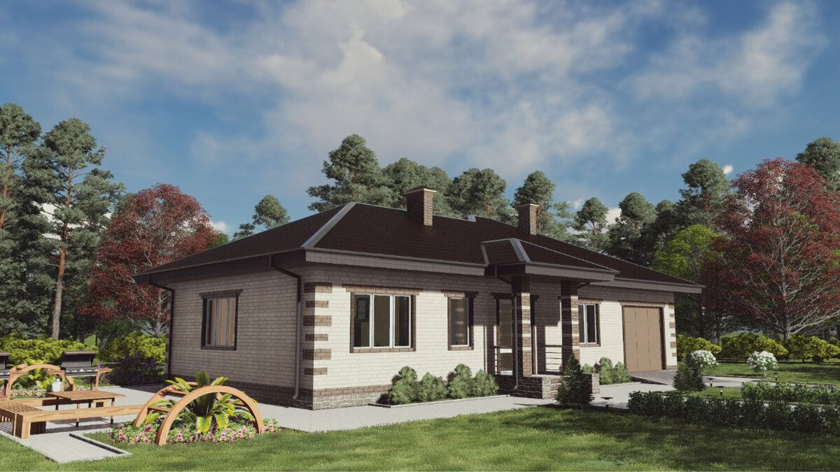 Проект дома North с гаражом. 150 кв.метров. листайте,там планирвока