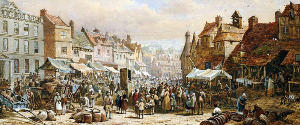 Рынки нападениях. Варфоломеевская ярмарка в Лондоне 17 век. Рынок Англия 19 век. Рынок 16-17 века в Англии.