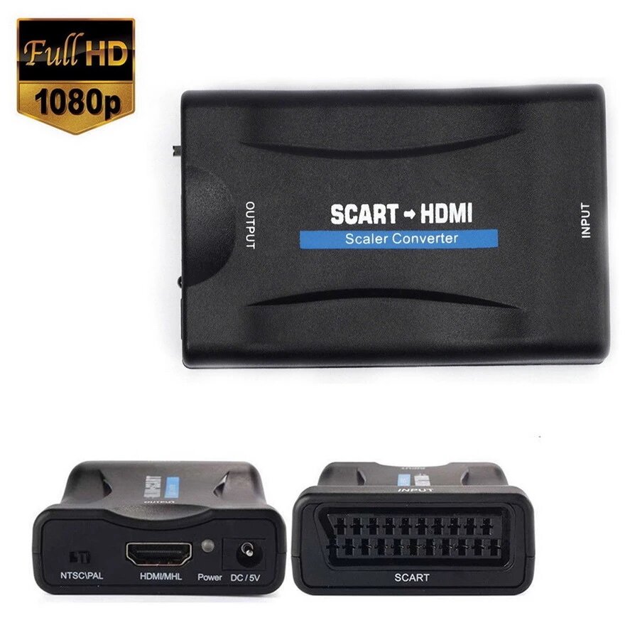 SCART -> HDMI переходник адаптер 1080p Full HD