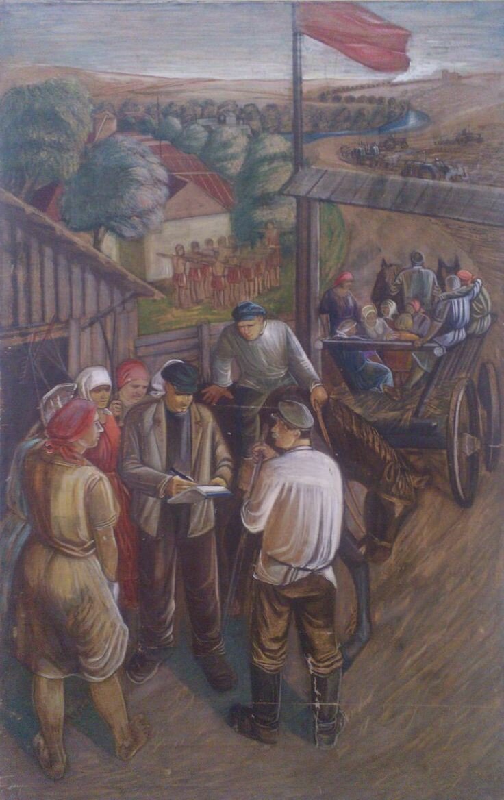 Василий Моисеевич Вовченко. "Колхоз. Сдельная работа." 1930-е.