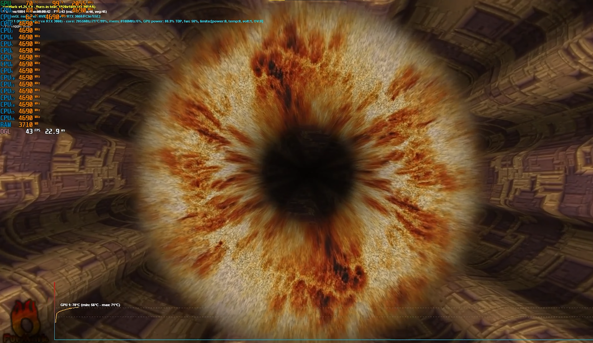 Тест температур RTX 3060 Palit StormX