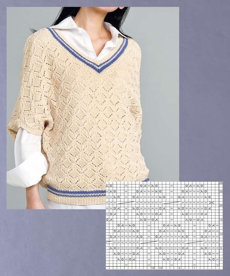 Бежевый пуловер. Фото источник журнал по вязанию: www.liveinternet.ru/users/tnn1952/post485236742.