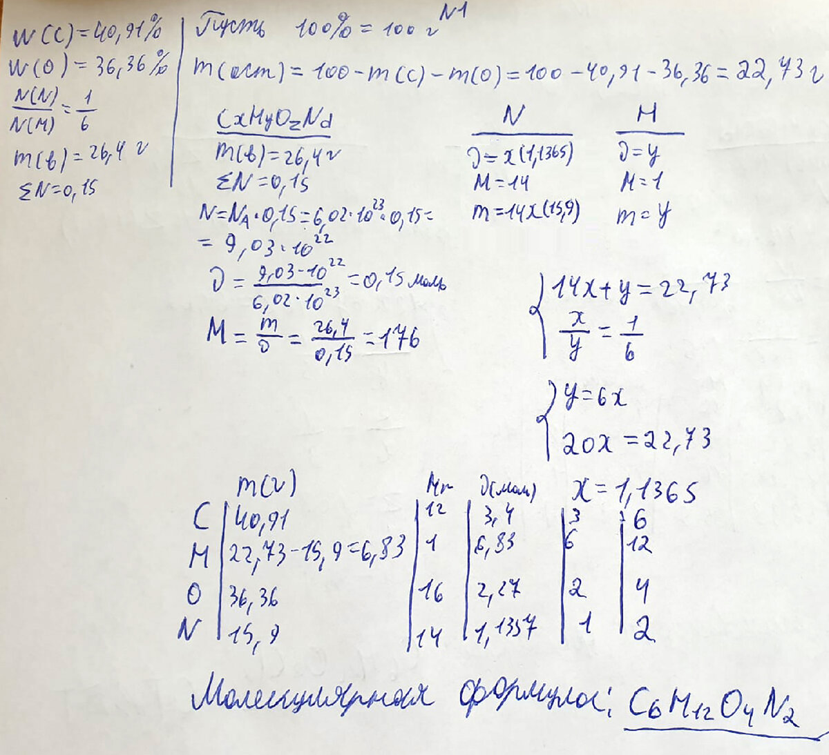 Задачу по химии решает Георгий К., ученик репетитора Богуновой В.Г.