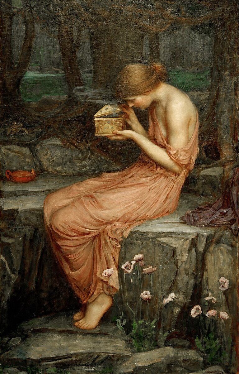 John William Waterhouse (Джон Уотерхаус), "Психея, открывающая крышку золотого ларца", 1903 