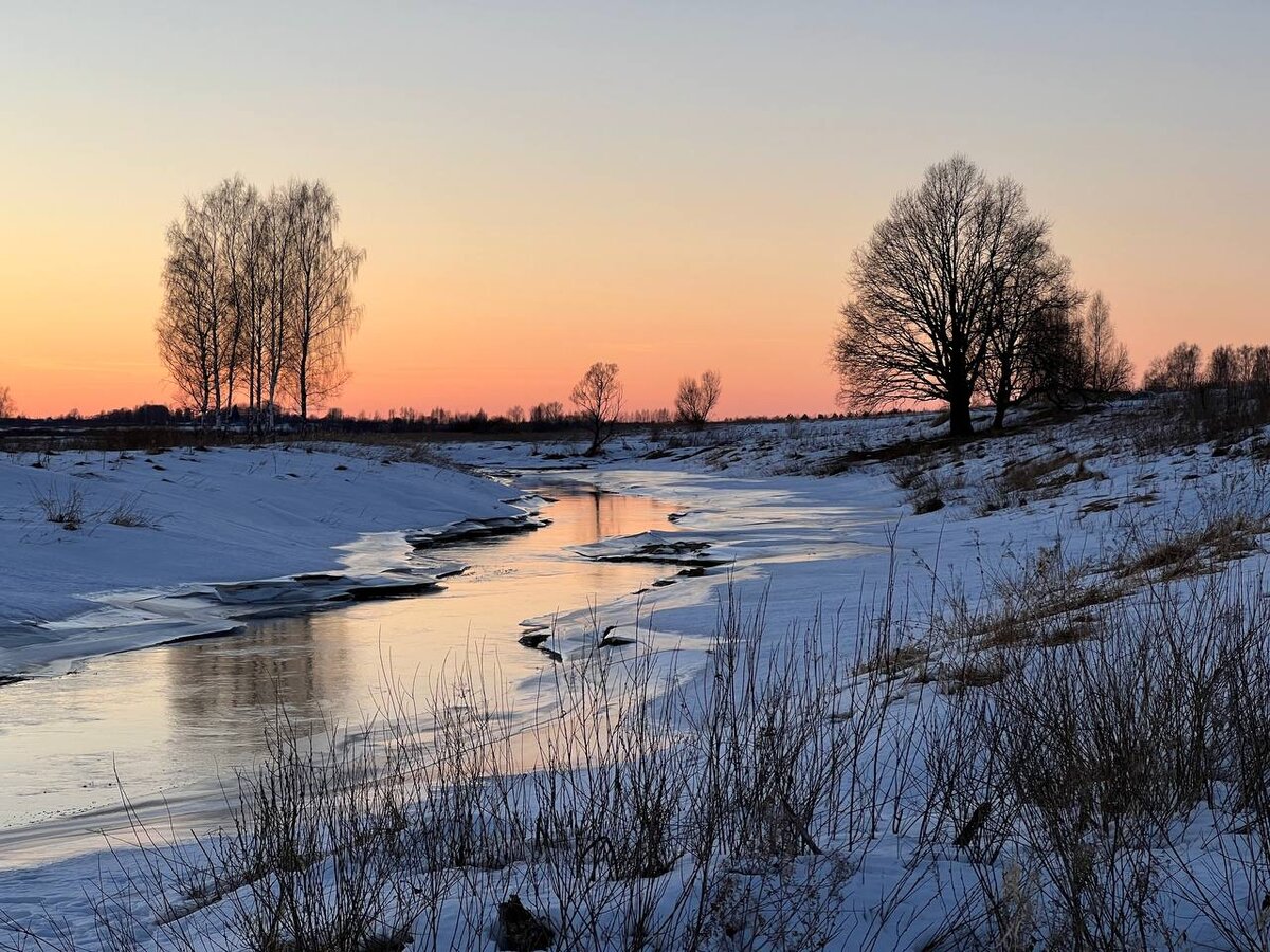 март 2022г. река Сежа у села Баскаково