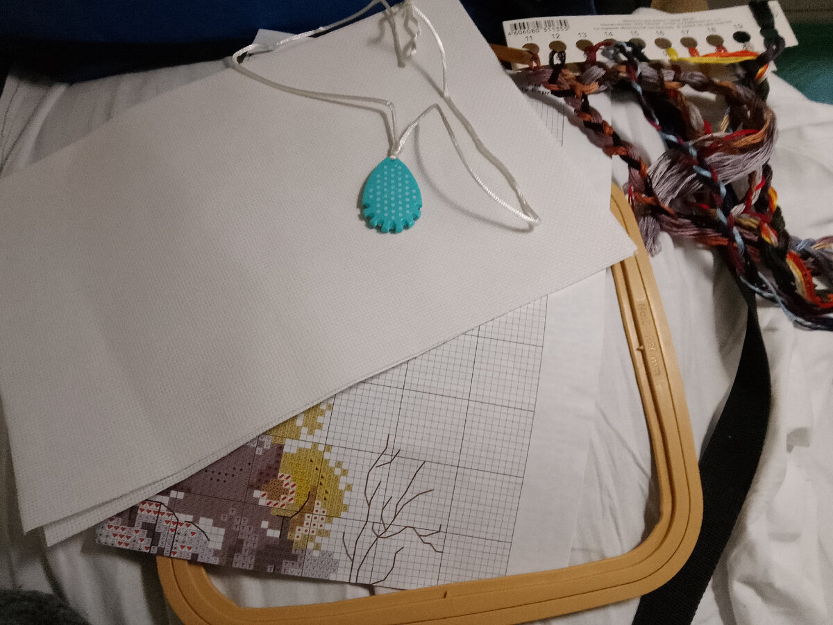 Теперь я буду прикладывать к статьям фото одного из своих вышивальных проектов. Каждый раз - результат работы за день. День 0