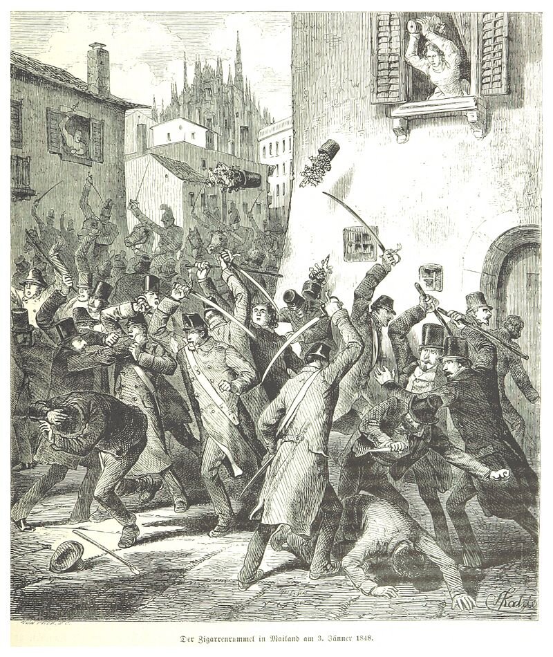 Беспорядки в ходе революций 1848-1849 годов. Источник: Перфильев Максим Николаевич. Циклы Кондратьева. Вторая Волна. Европейские Революции 1848-49 гг, http://samlib.ru/p/perfilxew_m_n/25ciklykondratxewawtorajawolnaewropejskierewoljucii1848-49gg.shtml