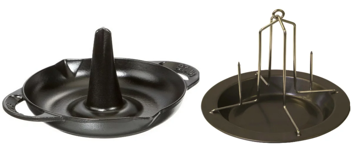 Форма с высоким конусом в центре и металлическая подставка для запекания.