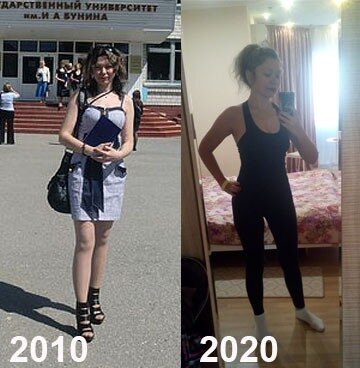 Разница в 10 лет и всего в 1-м размере одежды