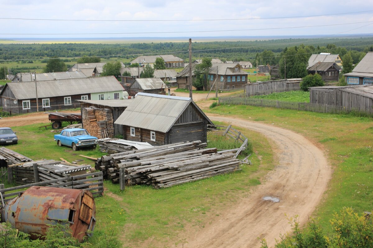 Пейзаж северной русской деревни, 2015 год