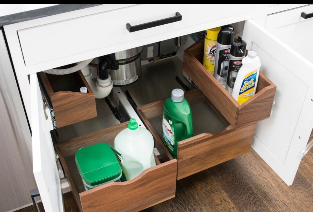 Организация хранения с выдвижными ящиками (фото взято в сети интернет)