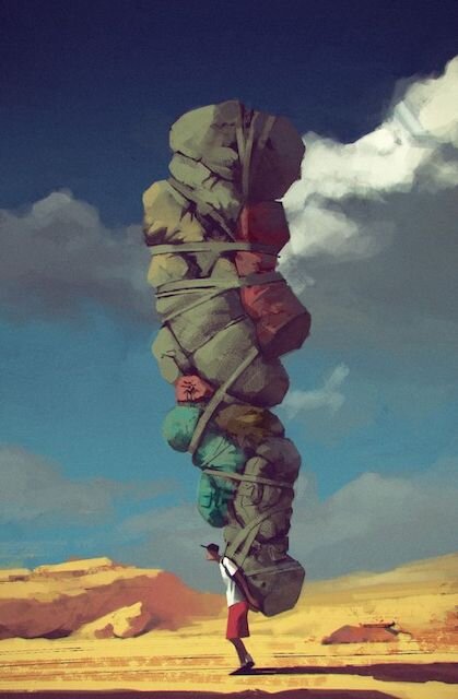 Как-то так выглядит груз, от которого избавляет прощение. Изображение ArtStation найдено в гугл поиске и используется в рамках некоммерческой лицензии.