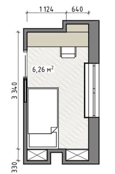 Спальня, детская или кабинет из 6 квадратных метров