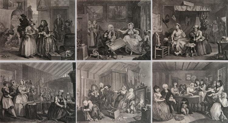 Уильям Хогарт. Серия «Карьера распутницы», 1732