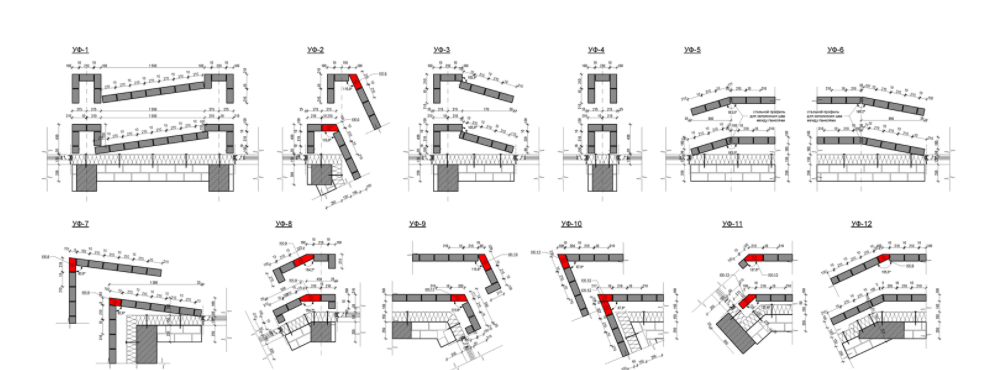 Узлы кирпичных стен здания по ул. Бурденко, 3 (https://www.skuratov-arch.ru/portfolio/burdenko-3)