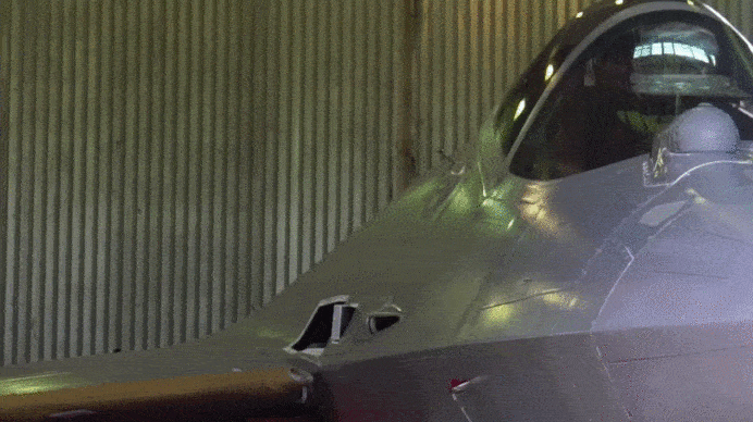 Су-57 - стрельба из пушки ГШ-30-1 (GIF видео).