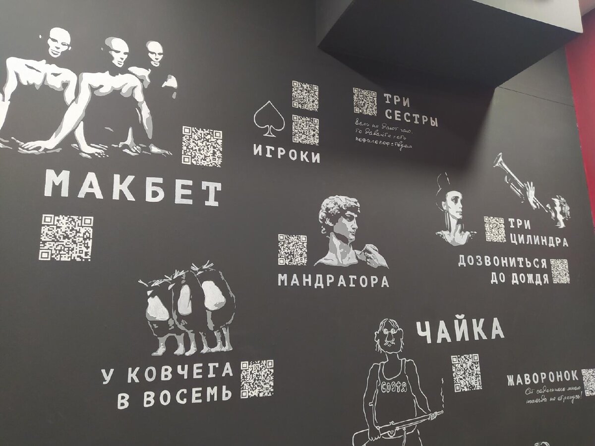 Оформление стены в Театре на Юго-Западе. 