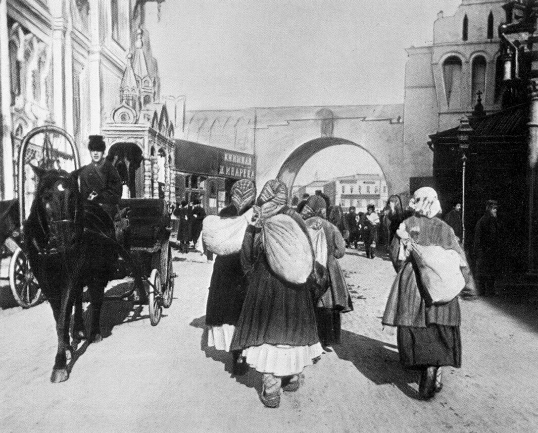 Отходники. Россия 1861. Крестьяне дарственники. Отходники Ярославский вокзал 1928
