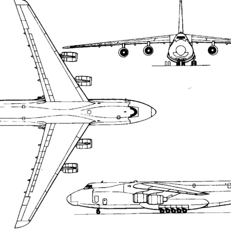 Ан 124 шасси схема