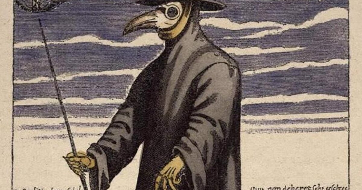 Традиционный костюм чумного доктора.