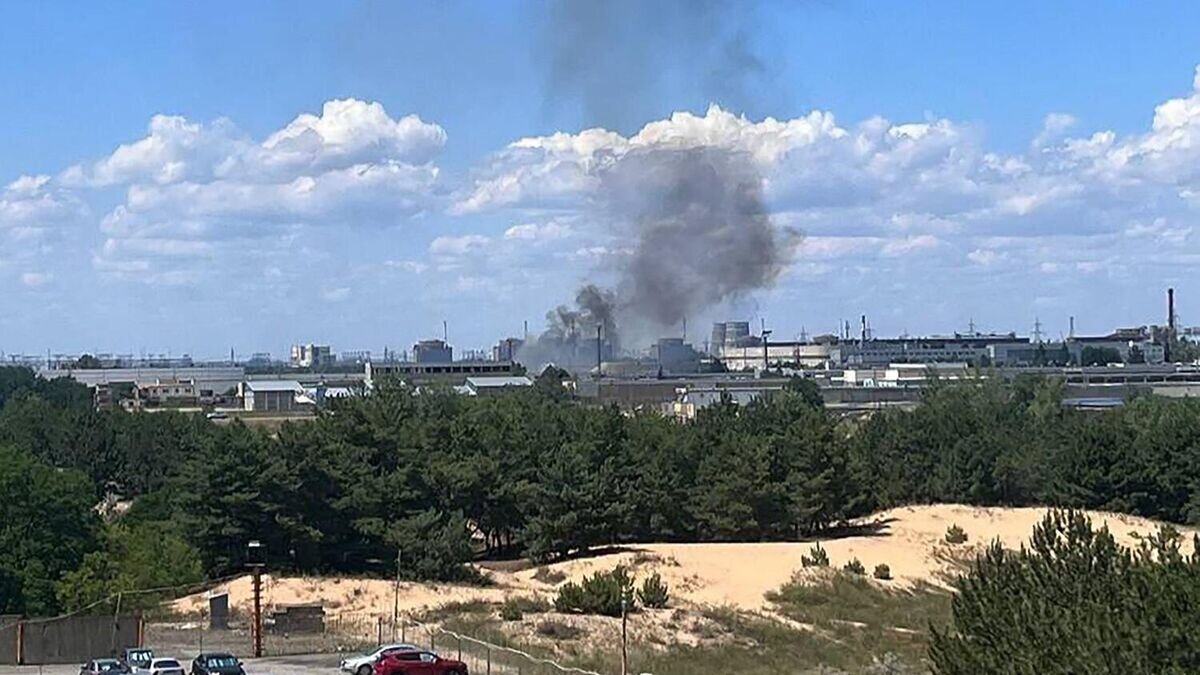    Дым от взрыва в Энергодаре