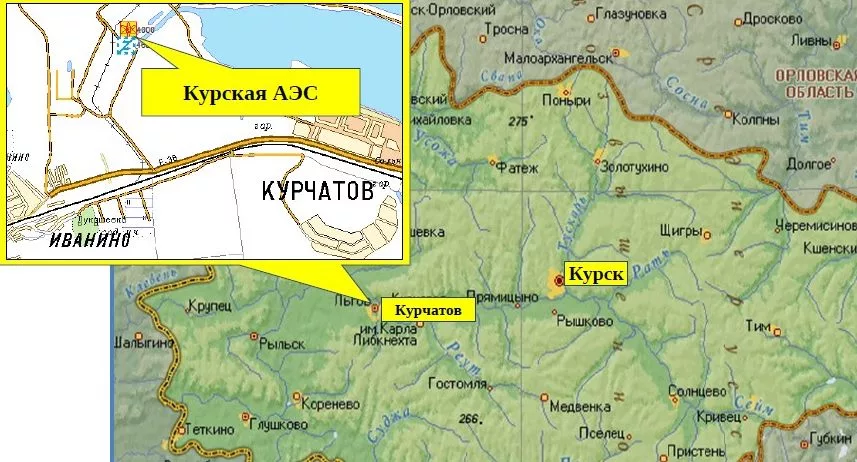 Карта курская область тросна