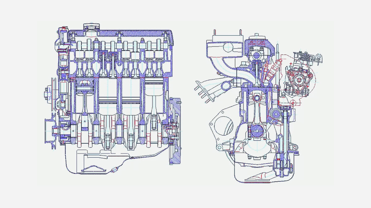 Работа двигателя ваз. ВАЗ 341 дизель. Блок цилиндров ВАЗ 341. Мотор ВАЗ 341 дизель. Чертеж двигателя ВАЗ 21127.