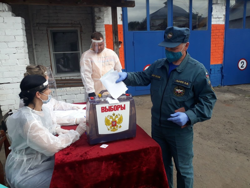 Участок для голосования по поправкам в Конституцию РФ