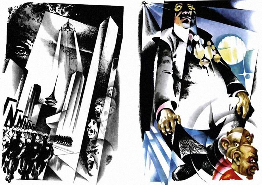 Иллюстрация к роману Е. Замятина «Мы». Художник О.К. Вуколов, 1989 г.