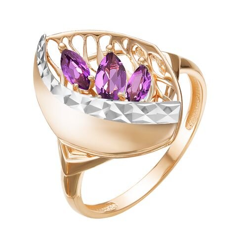 Золотой сет из красного золота с аметистами и фианитами (арт. К123-5129Ам) Цена комплекта: 70. 101 ₽