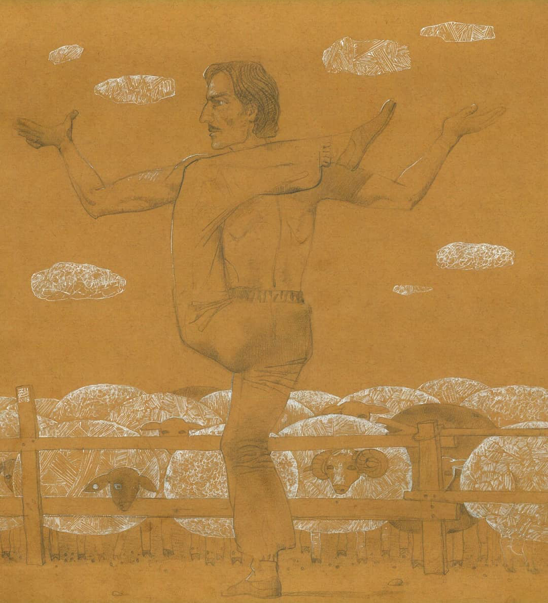 "Первое выступление Мухтара" Художник Закарья Закарьяев