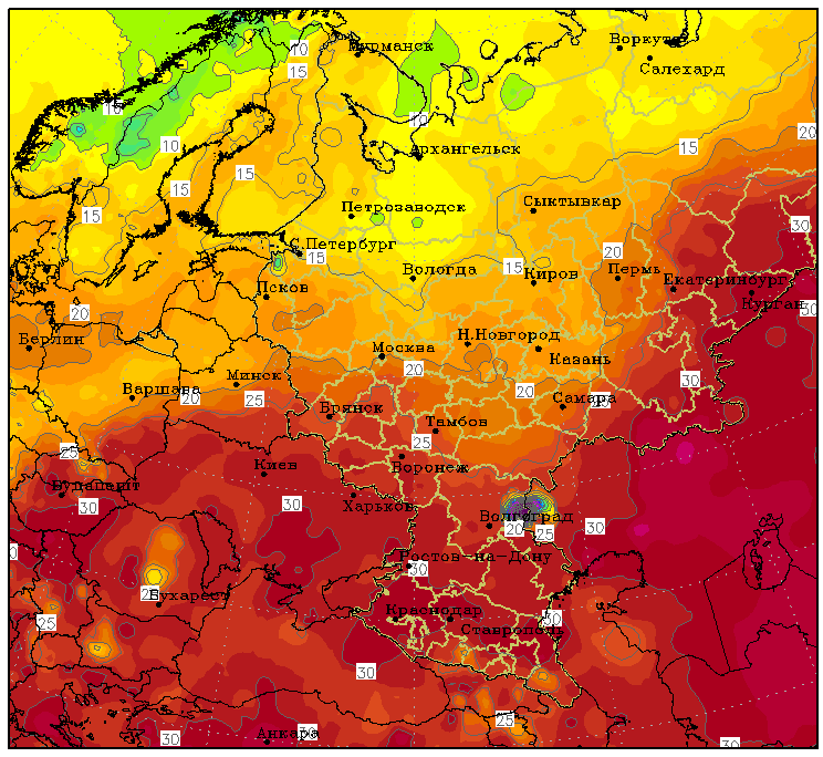 
Температура воздуха в 12 ч МСК 30.08.2020
