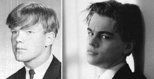 Фрэнк и Лео, сыгравший его роль в фильме «Догони меня если сможешь» в одном и том же возрасте.