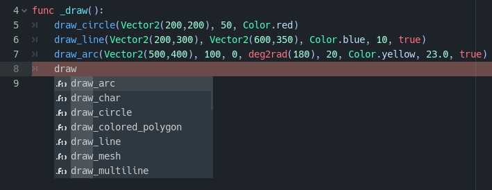 Круг, линия, арка, прямоугольник и так далее.