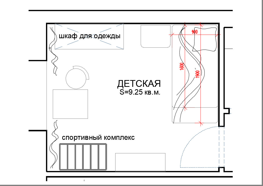 план комнаты с расстановкой мебели