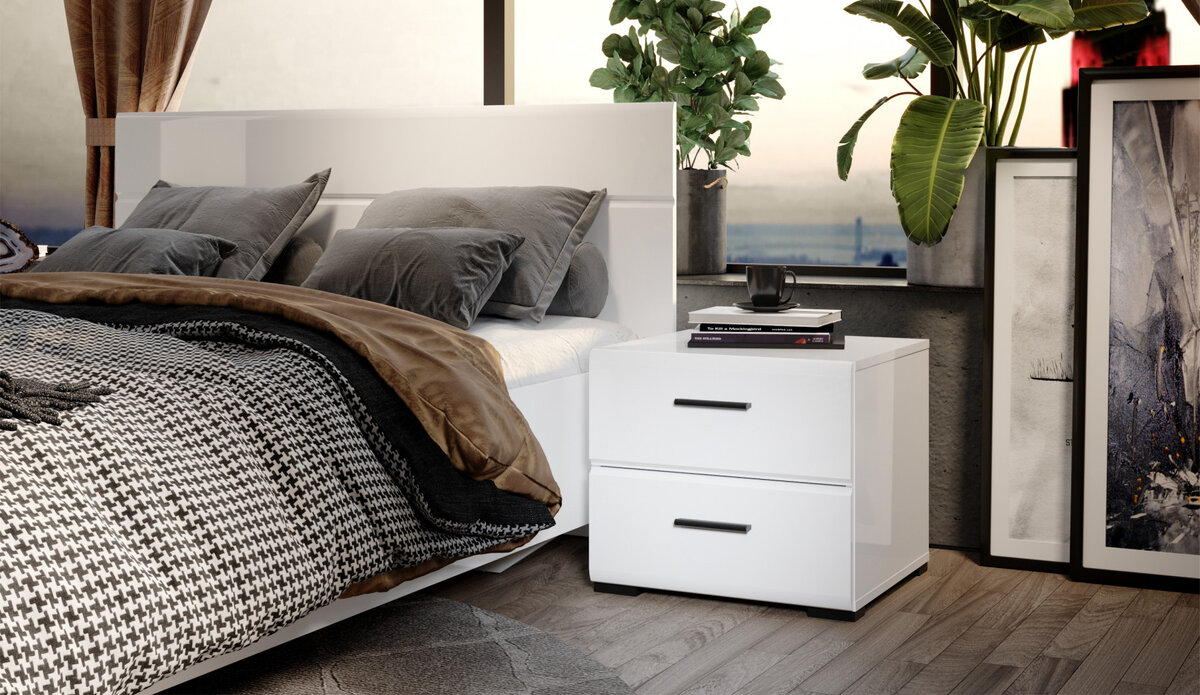 пальный гарнитур Йорк Белый/белый глянец