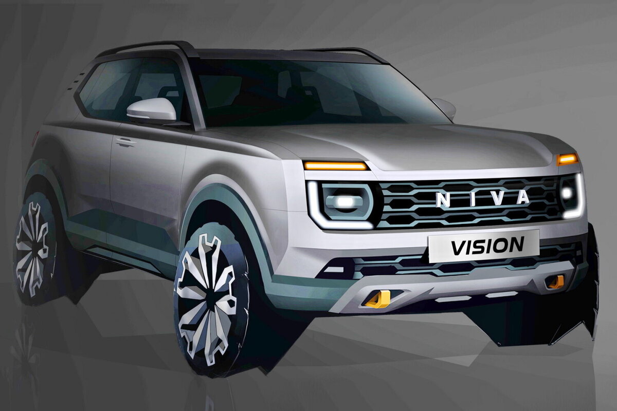 Официальный концепт-рендер новой Нивы, представленный в январе.