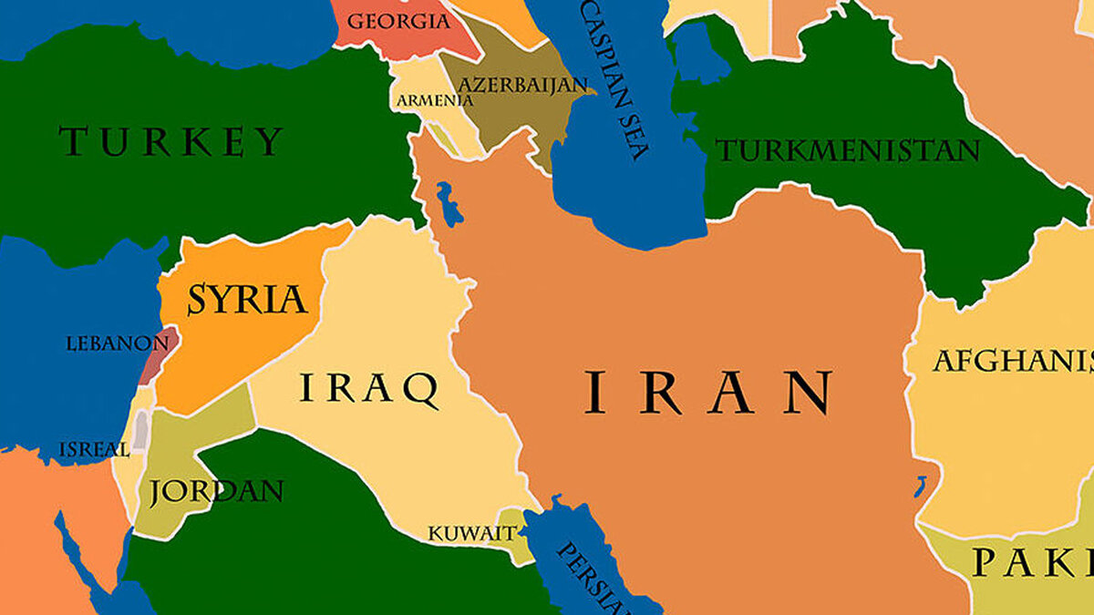 Карта ирана с соседними странами на русском