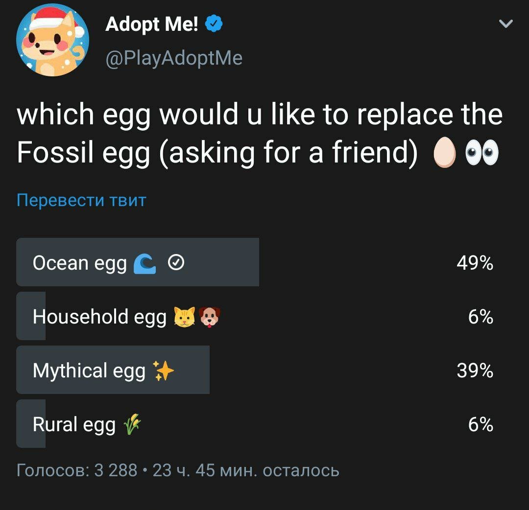 Голосование за следующее яйцо. Ocean Egg победило