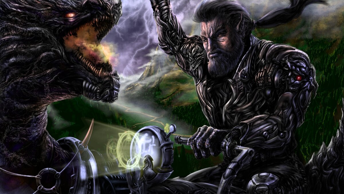 Dragon Rider, Battle Mage. Сделано в редакторе GIMP.